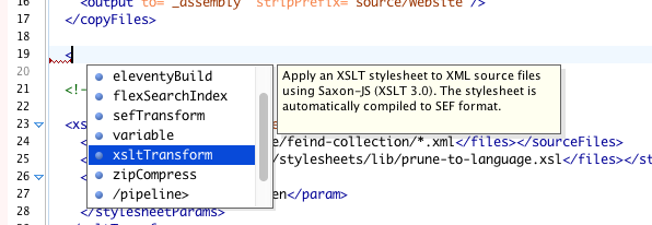 Autocomplete for pipeline.xml