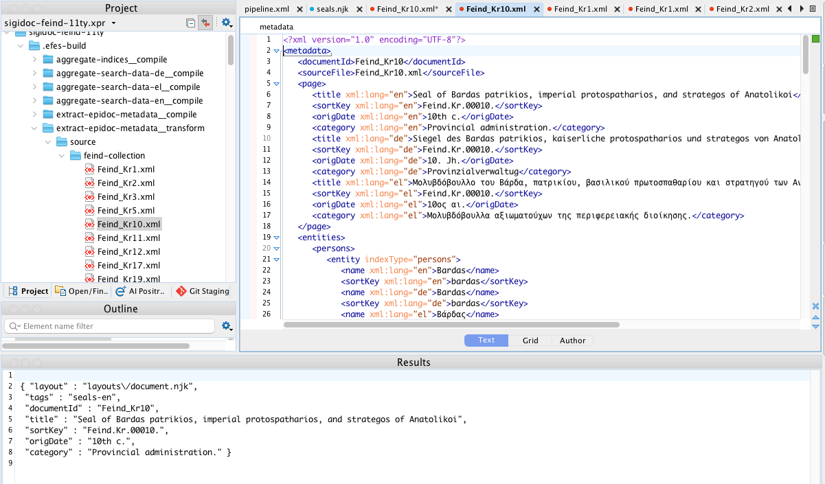 Result of the Generate Eleventy Data Transformation