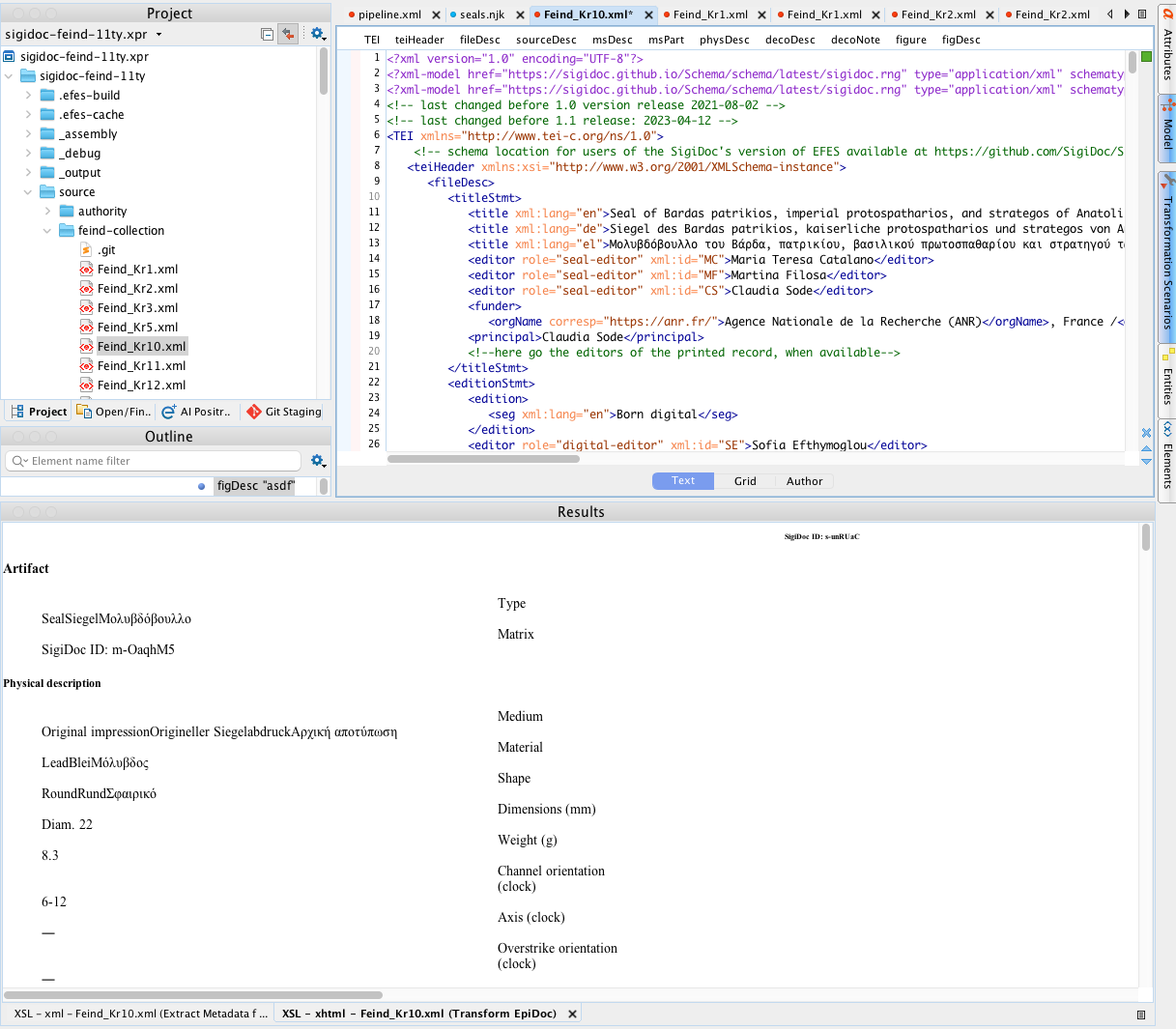 Result of the Transform EpiDoc transformation
